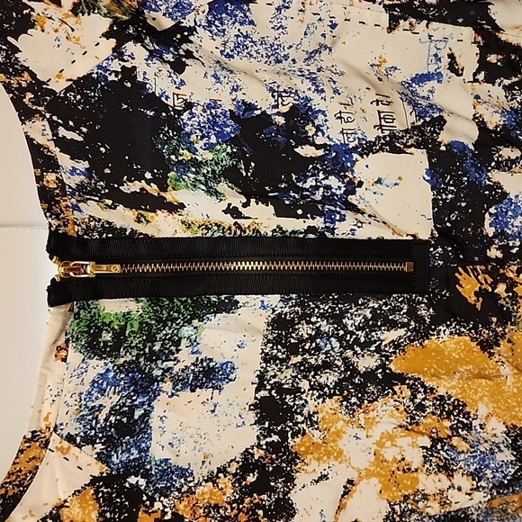 Tory Burch Womens 4 Eileen Silk de Chine Tunic Top Wally Print Stitch Size 14 - Picture 6 of 9